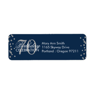 Silver Navy Blue 70th Birthday Parties scintillant