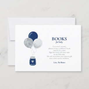 Silver Navy Blue Books for Baby, Book Request Card