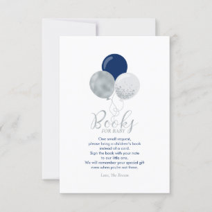 Silver Navy Blue Books for Baby, Book Request Card