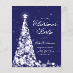 Silver Navy Christmas Tree Invite Program Menu