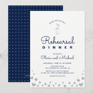 Silver & Navy | Invitation au dîner de répétition