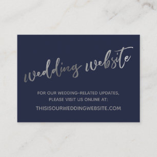 Silver & Navy Wedding Website & Save the Date Card