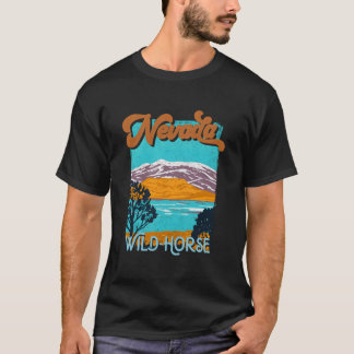 Silver Nevada State Nv Vacation Wild Horse Nevada T-Shirt