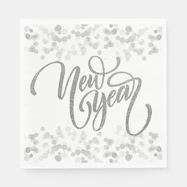 Silver New Year Napkin (Front)