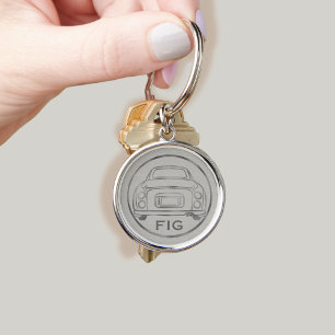 Silver Nissan Figaro Car Topaz Mist Keychain