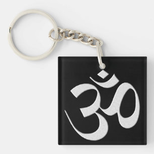 Silver Om  Keychain