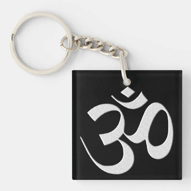 Silver Om  Keychain (Front)