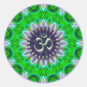 Silver OM on Green+Purple'delica Art Sticker