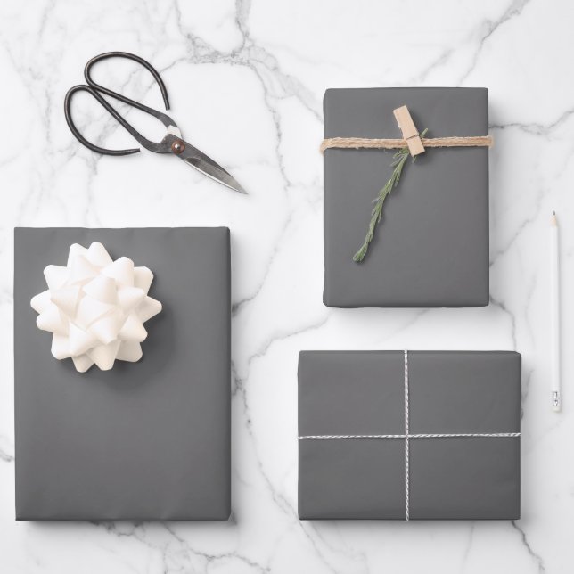 Silver ombré charcoal gradient wrapping paper (Front)