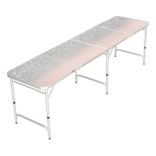 Silver Ombre Glitter Bokeh, Pink Beer Pong Table