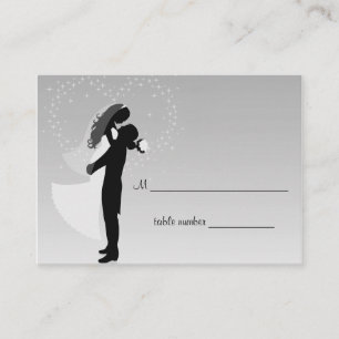 Silver Ombre Wedding Table Placecard