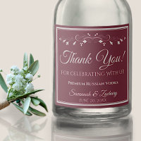 Silver on Burgundy Wedding Thank You