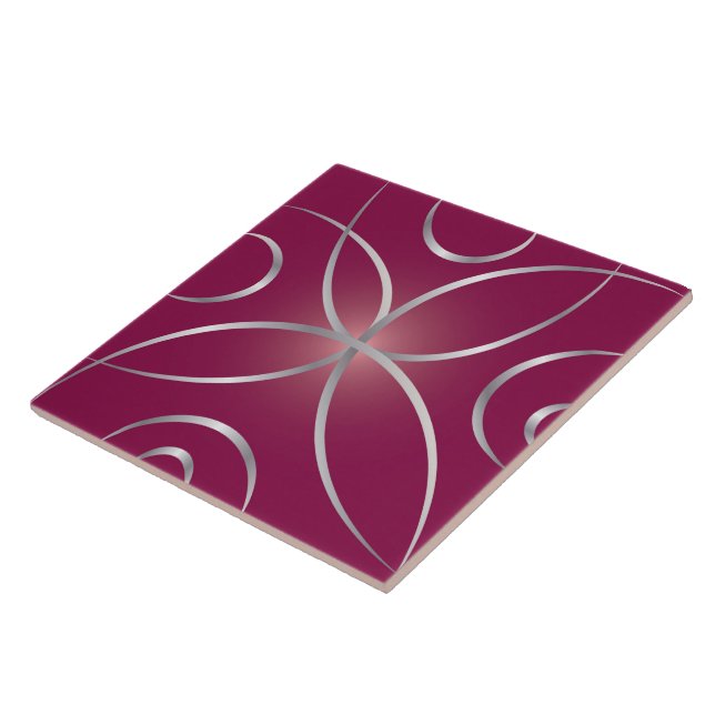 Silver on magenta tile (Side)
