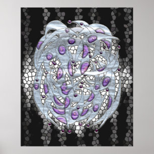 Silver on Stained Glass Poster