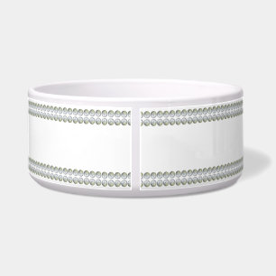 Silver on White Pet Bowl