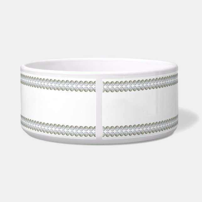 Silver on White Pet Bowl (Back)