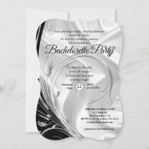 Silver or Gold Abstract flowers on - Silk & Art Invitation