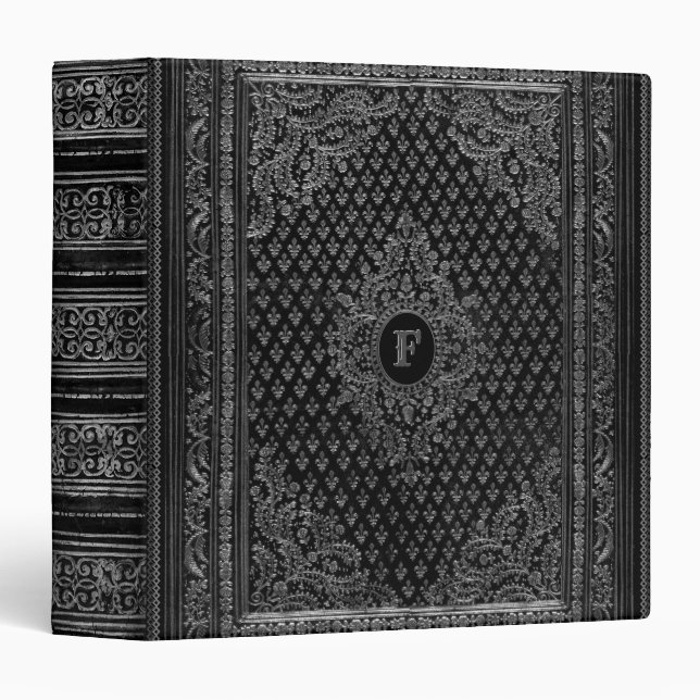 Silver Ornamental w/out your Monogram Binder (Front/Spine)