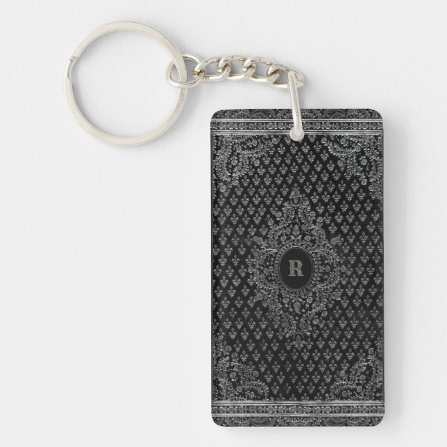 Silver Ornamental w/out your Monogram Keychain (Front)