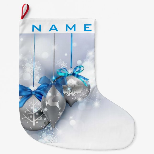 Silver Ornaments on Christmas Stocking (Front)