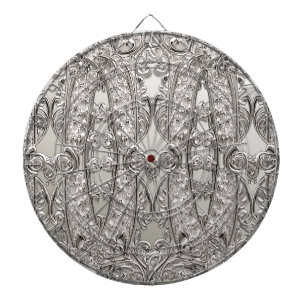 Silver Ornate Modern Dartboard