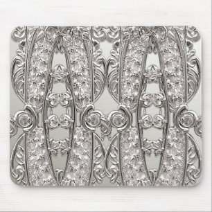 Silver Ornate Modern Mousepad