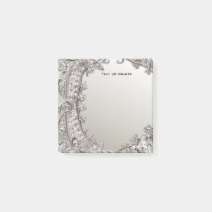 Silver Ornate Modern Post it Notes