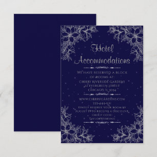 Silver Ornate Wedding Hotel Accommodation Enclosure Card