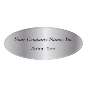 Silver Oval Employee Name Tag