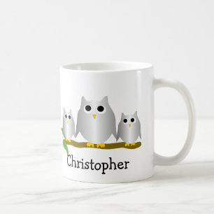 Silver Owls Design Personalised Coffee Mug