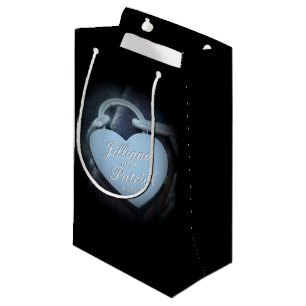 Silver Padlock Lovers Specialized Overlay Small Gift Bag
