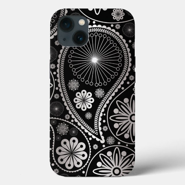 Silver paisley pattern Case-Mate iPhone case (Back)