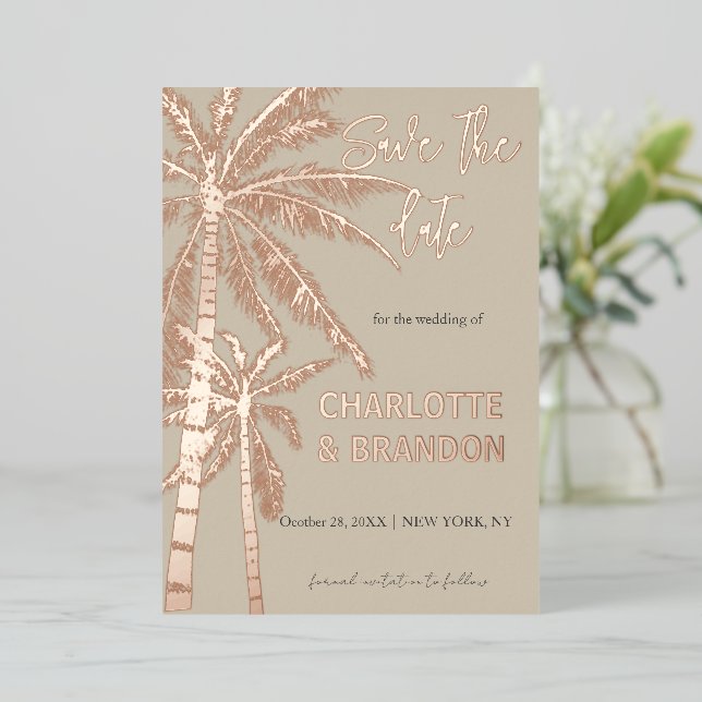  Silver Palm Trees Beach Wedding  (Standing Front)