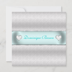 Silver Patterned Princess Invite