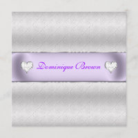 Silver Patterned Princess Invite