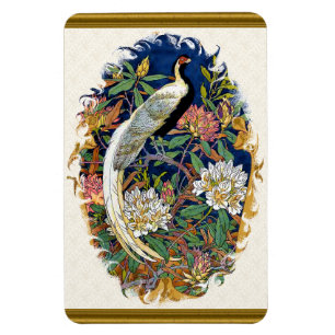 Silver Peacock Magnet
