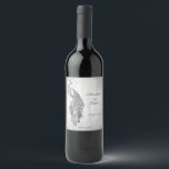 Silver Peacock Wedding Wine Label<br><div class="desc">Personalize a unique wine label for your wedding reception with a Silver Peacock Wedding Wine Label. Wine Label design features an elegant peacock against delicate foliage and grunge background. Personalize with the groom and bride's names along with the wedding date. Additional wedding stationery available with this design as well.</div>