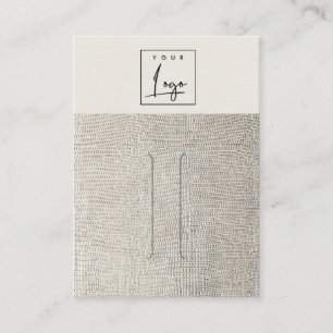 Silver Pearl Leather Texture Hair Clip Display Business Card