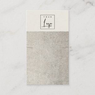 Silver Pearl Leather Texture Necklace Logo Display Business Card