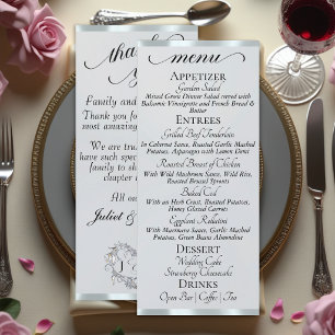 Silver Pearl/Silver - Monogram & Thank You Menu
