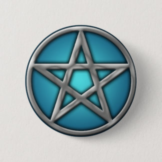 Silver Pentacle on Water 2 Inch Round Button
