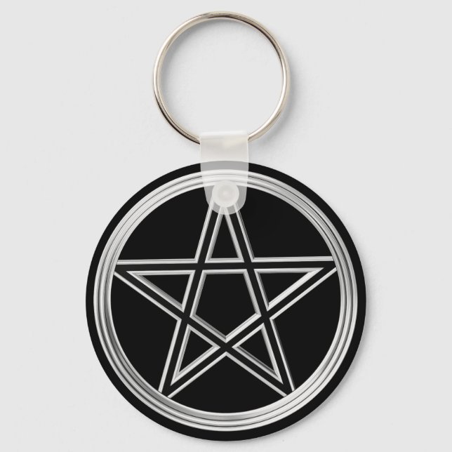 Silver pentagram keychain (Front)