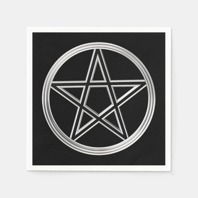 Silver pentagram napkin (Front)