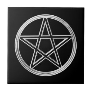 Silver pentagram tile
