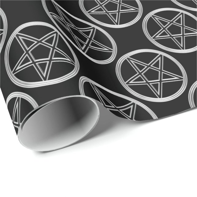 Silver pentagram wrapping paper (Roll Corner)