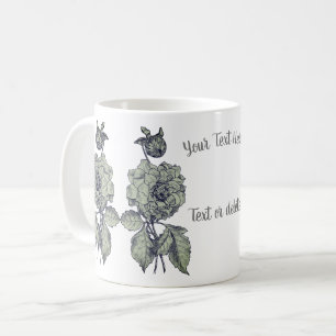 Silver Peony Personalized Coffee Mug