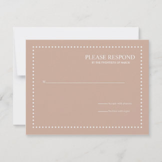 Silver Peony Wedding Response Card w/ Pearl Border
