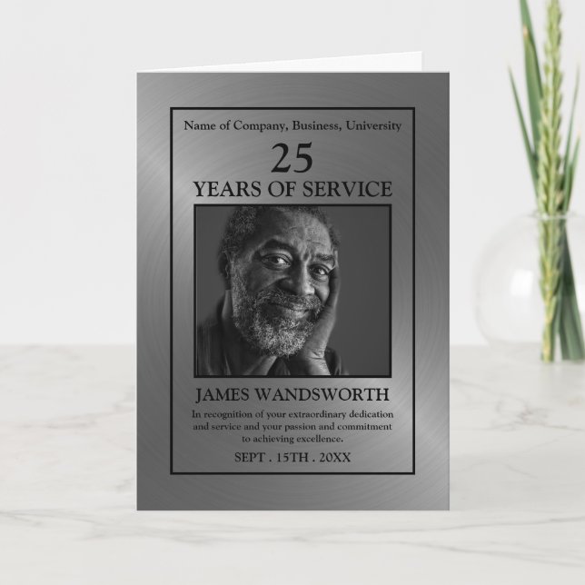 Silver/Personalised Photo - Employee Award Card (Front)