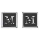 Silver personalized monogram initialled cufflinks