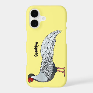 Silver pheasant bird cartoon illustration